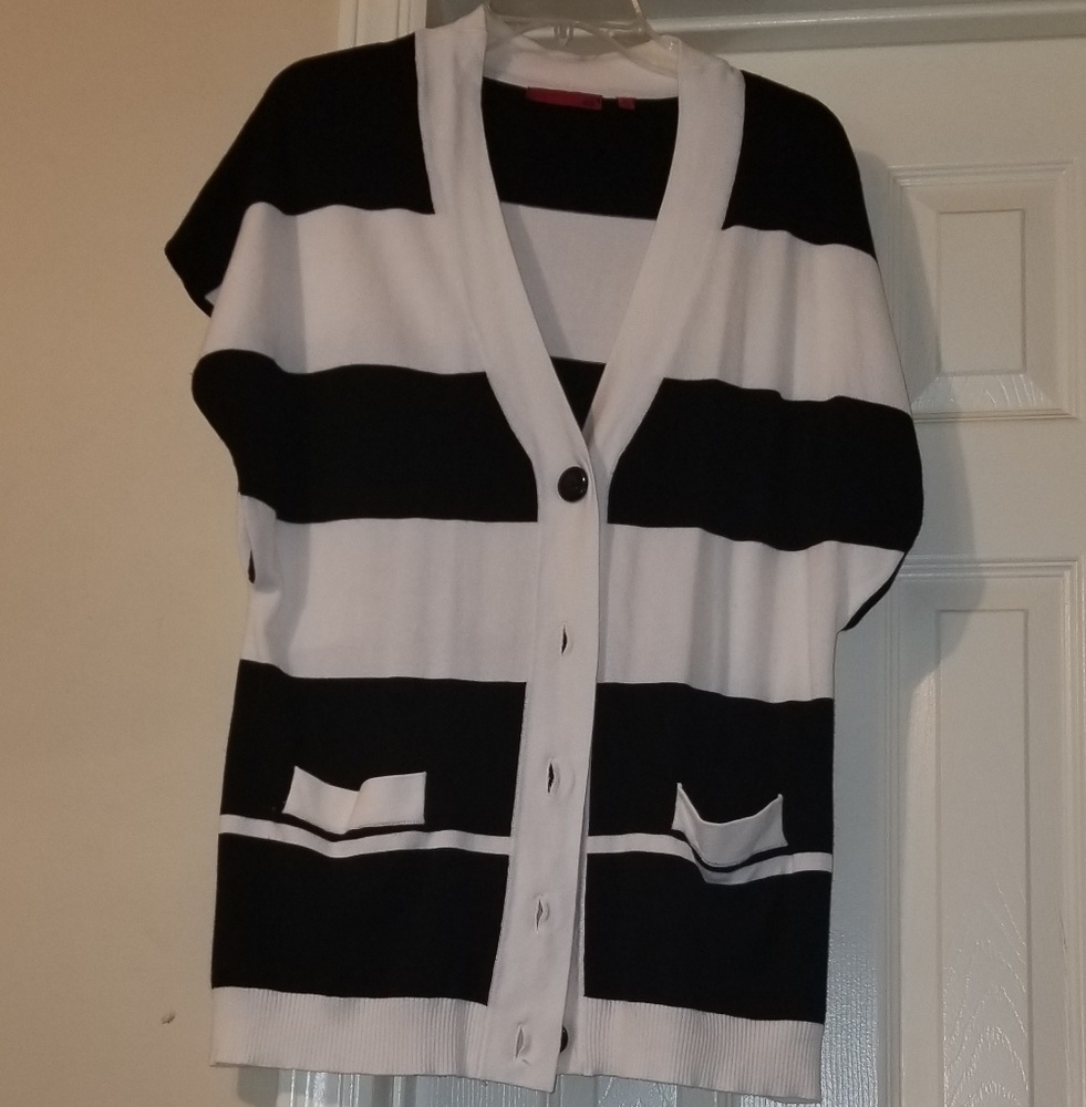 Red Label Cap-Sleeve Cardigan